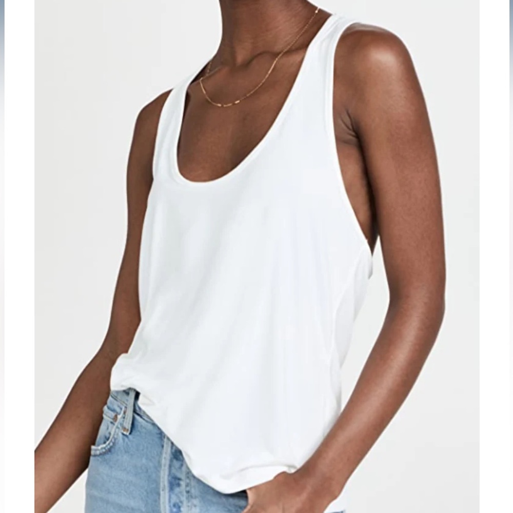 NWT Free People Everyday Tank White Racerback Scoop Neck Slouchy Lightweight M - Picture 5 of 10